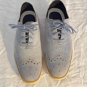 Cole Haan Zero Grand Light Blue Suede Wingtips
